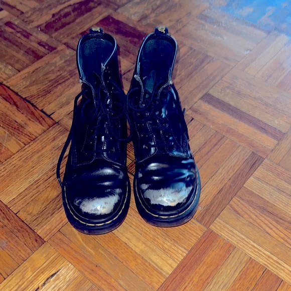 1460 WOMEN'S ARCADIA LEATHER LACE UP BOOTS Black/Silver